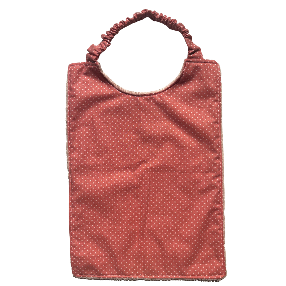 Serviette élastique - rose à poids blancs