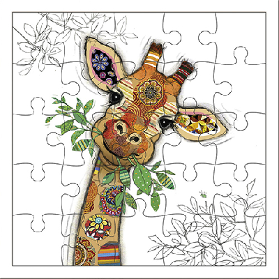 Carte Puzzle Girafe - Format carré