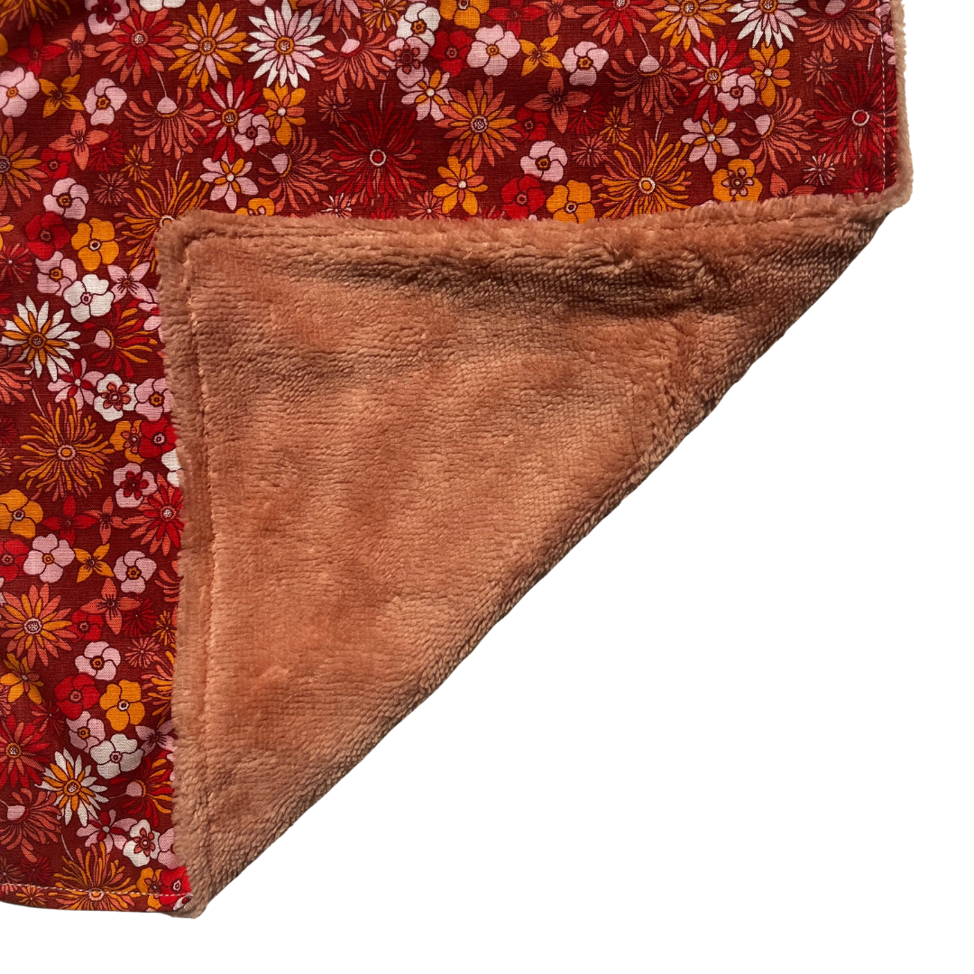 Serviette élastique - fleurs roses et orangées