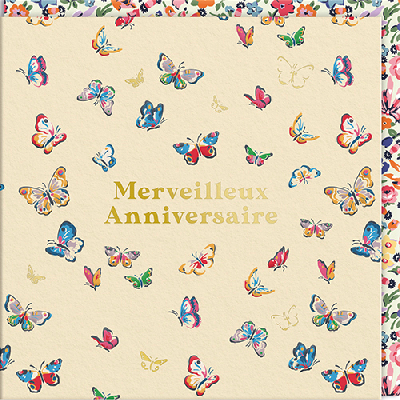 Carte double Papillons "Joyeux anniversaire"