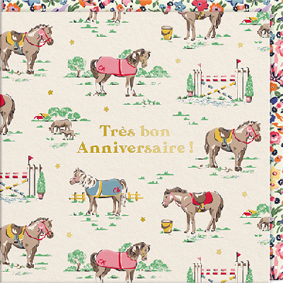 Carte double Chevaux "Très bon anniversaire"