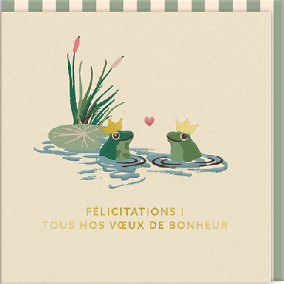 Carte double "Félicitations - Tous nos vœux de bonheur"