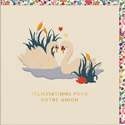 Carte double "Félicitations pour votre union"