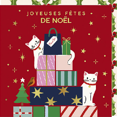 Carte double "Joyeuses fêtes de Noël"