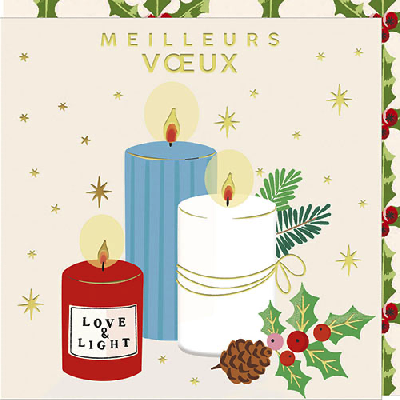 Carte double "Meilleurs voeux" - Bougies