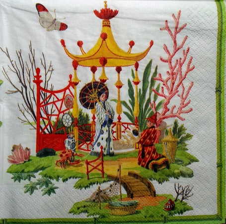 Serviette papier décor Pagodes