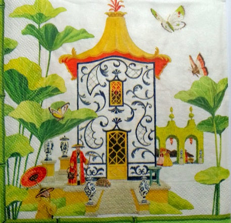 Serviette papier décor Pagodes