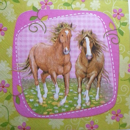 Serviette papier décor Chevaux