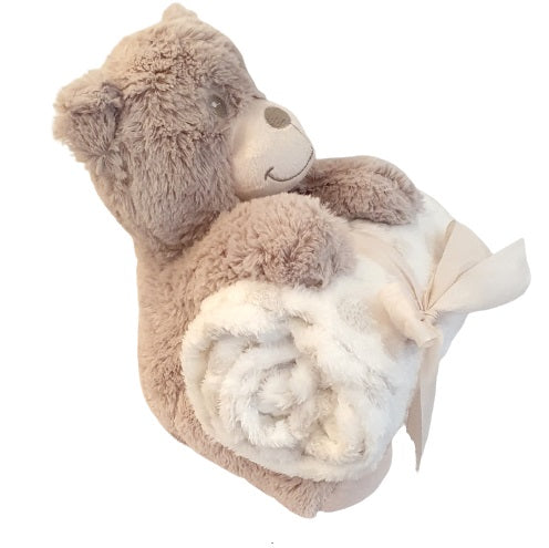 Peluche ours et son plaid