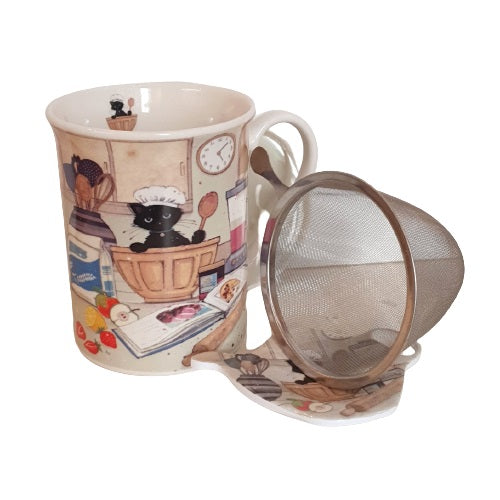 MUG tisanière - Chaton en cuisine