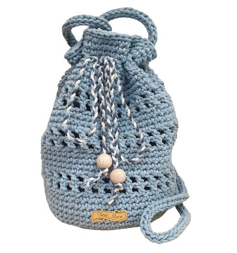Sac bourse au crochet bleu clair - Fait-main