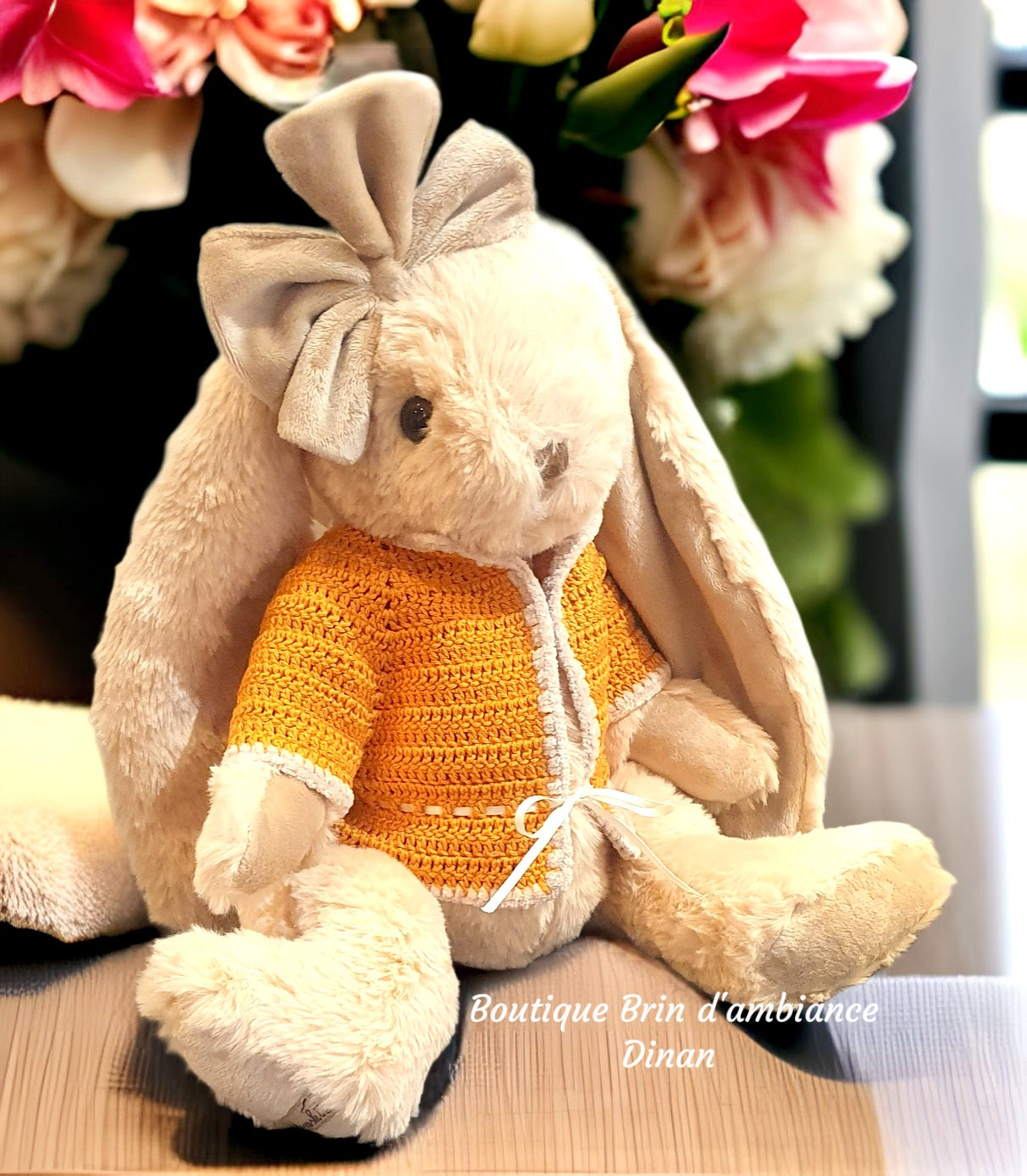 Gilet au crochet en coton orange