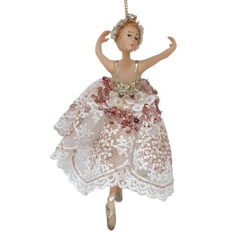 Danseuse à suspendre robe en tulle doré bras dos