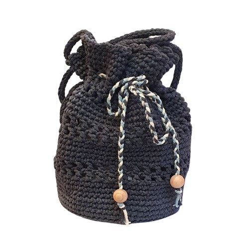Sac bourse au crochet bleu marine - Fait-main