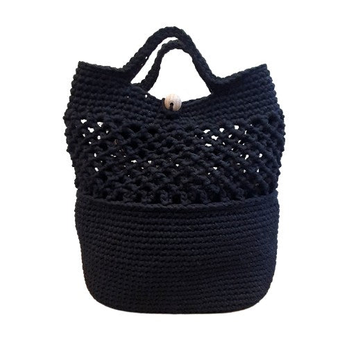 Sac à main noir au crochet - Fait-main