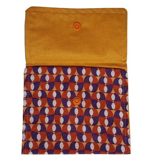 Pochette à savon solide - Design 70s orange et violet