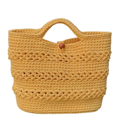 Petit sac au crochet jaune - Fait-main