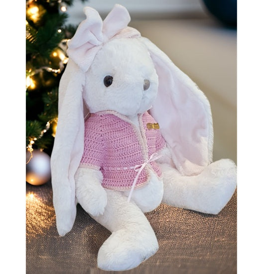 Gilet au crochet en coton rose