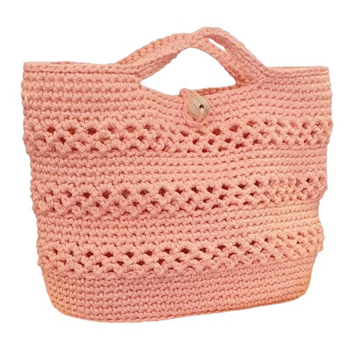 Petit sac au crochet rose