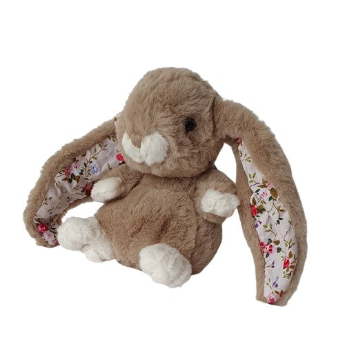 Lapin KANINA FLORAL - Taupe et oreilles tissu fleuri