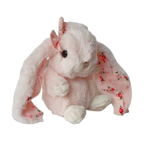 Lapin KANINA FLORAL - Rose clair et oreilles tissu fleuri