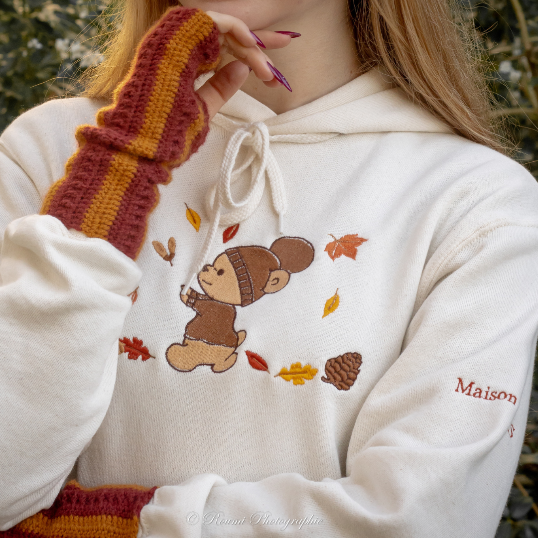 HOODIE ÉCRU - OURSON D'AUTOMNE