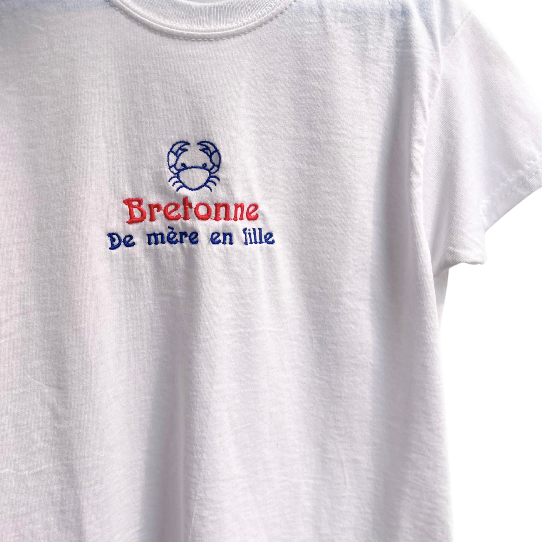 TEE-SHIRT ENFANT BRODÉ - BRETONNE DE MÈRE EN FILLE