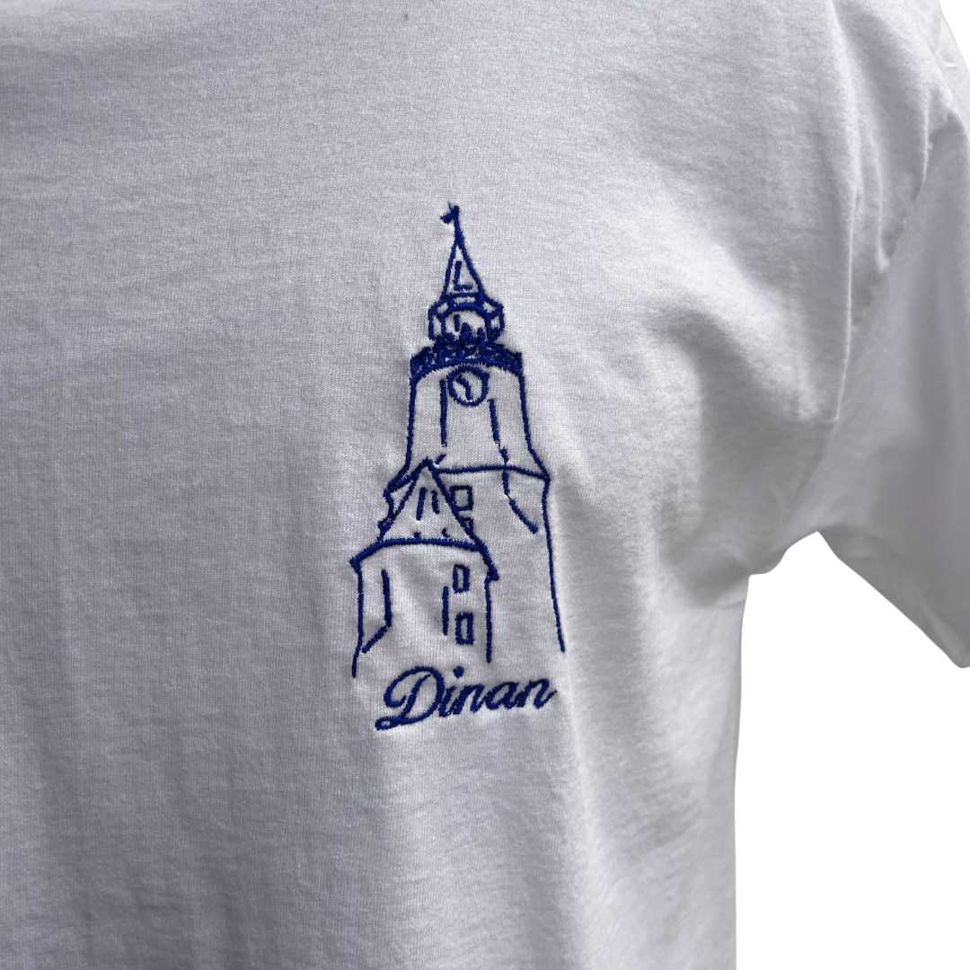 TEE-SHIRT BLANC BRODÉ - TOUR DE L'HORLOGE
