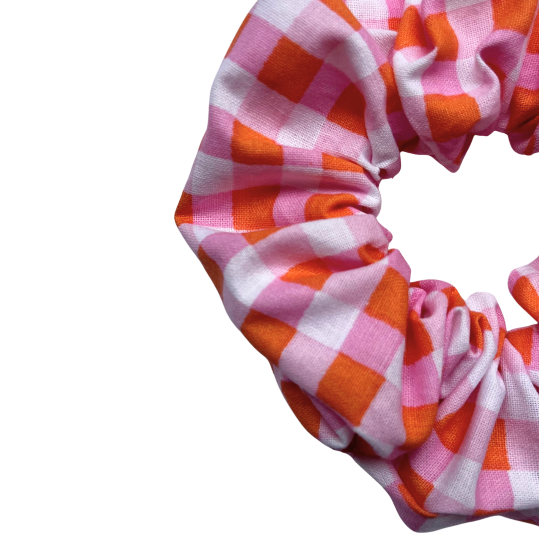 Chouchou - Carreaux orange, rose et blanc