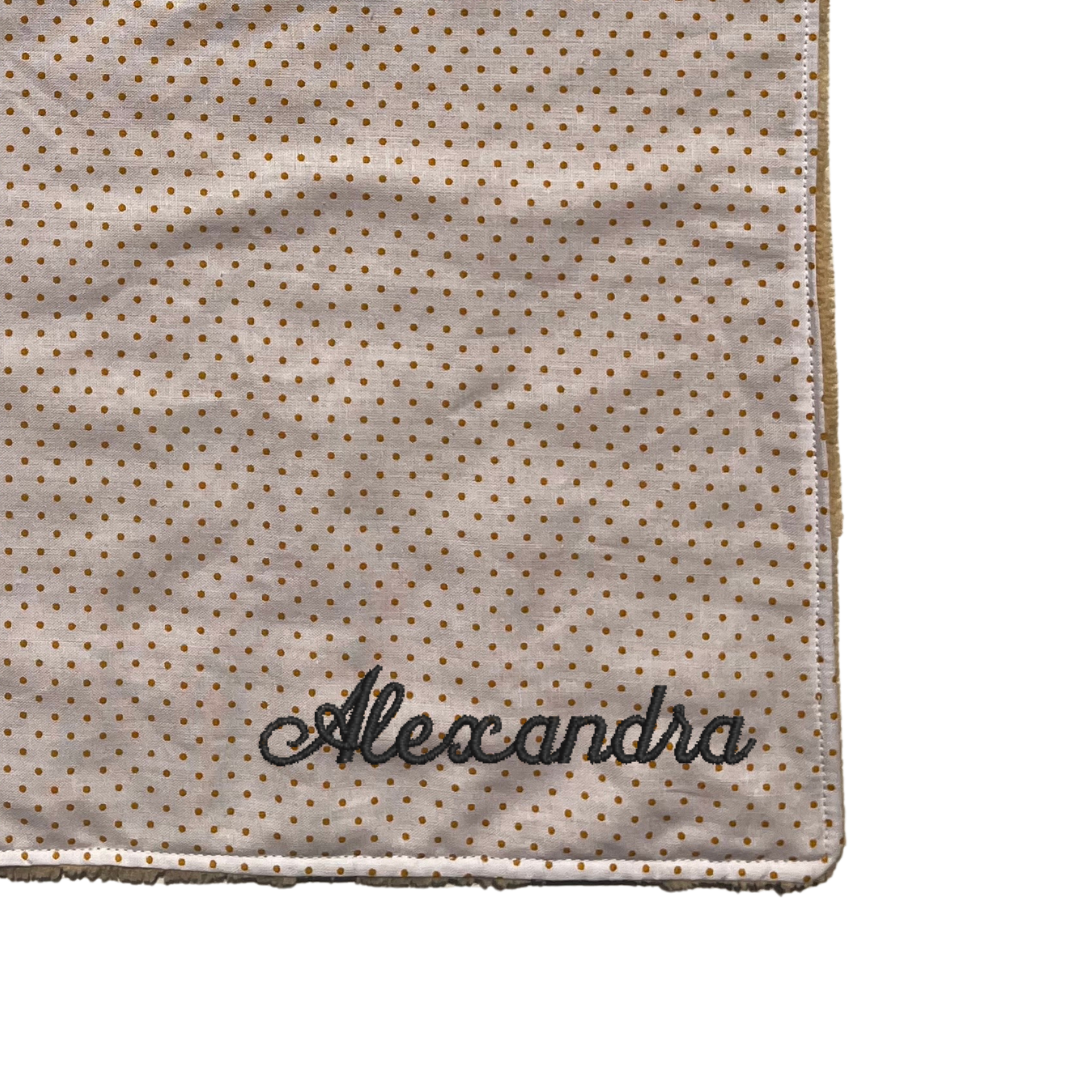 Serviette élastique - blanche à poids dorés
