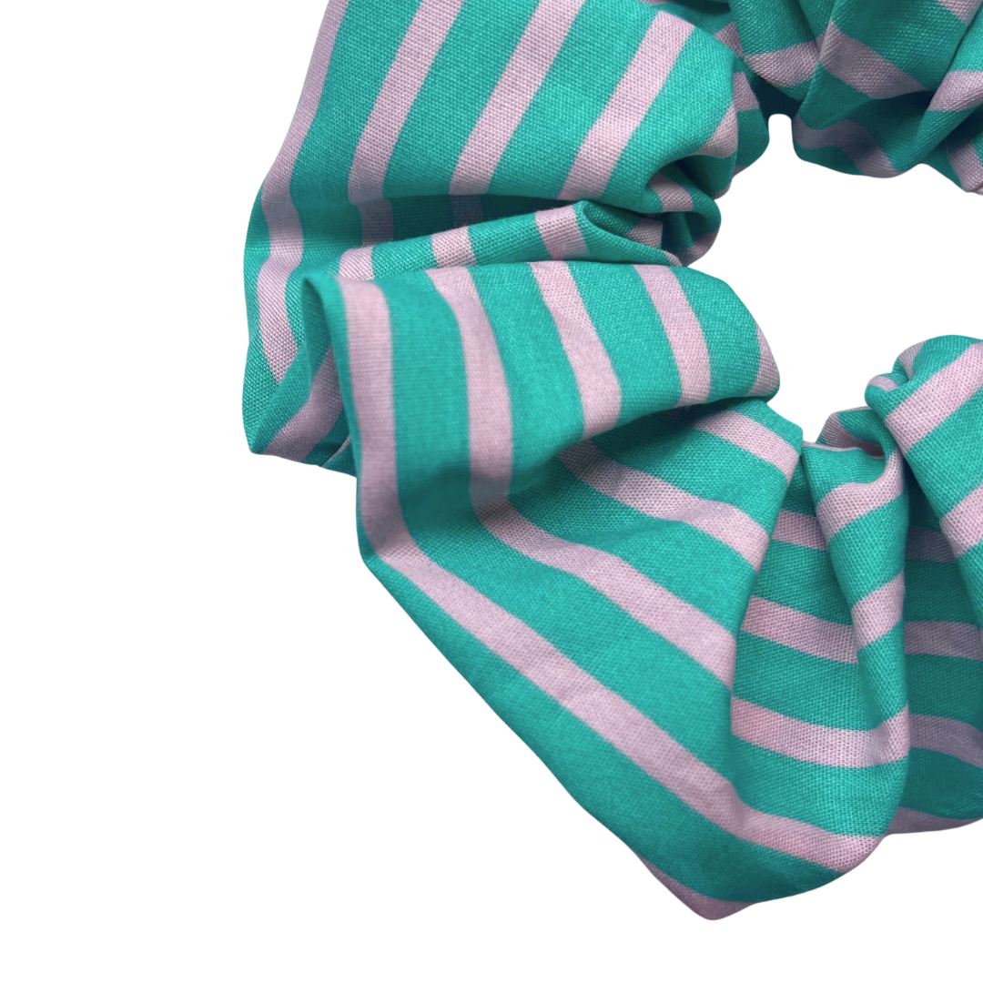 Chouchou - rayures turquoise et rose