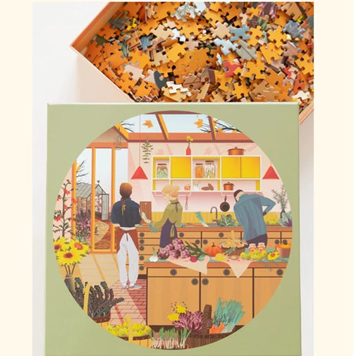 Puzzle rond Frais du jardin - Vissevasse - 1000 pièces