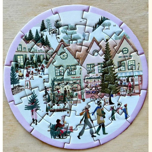 Mini puzzle rond White Christmas - Vissevasse - 31 pièces