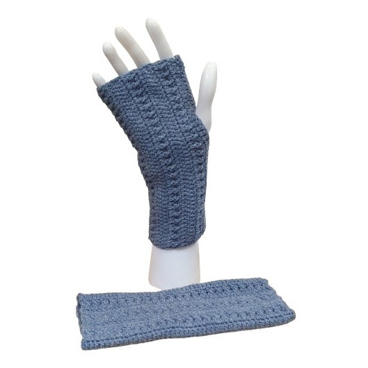 Mitaines jeans chiné au crochet