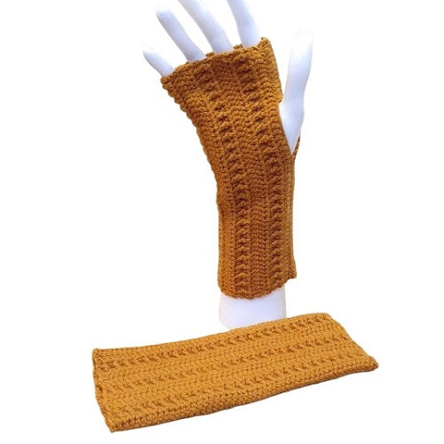 Mitaines marrons "caramel" au crochet