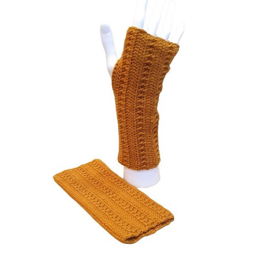 Mitaines marrons "caramel" au crochet