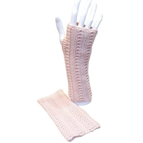 Mitaines roses "nude" au crochet