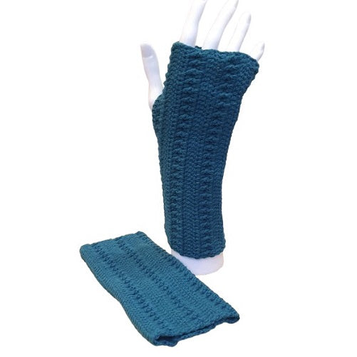 Mitaines vertes "pin" au crochet