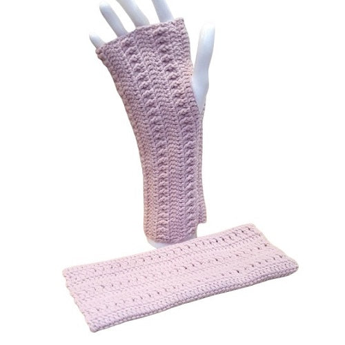 Mitaines roses au crochet