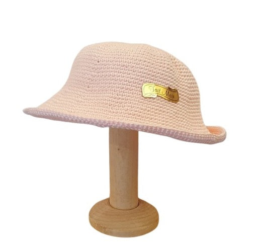 Chapeau au crochet naissance - Rose