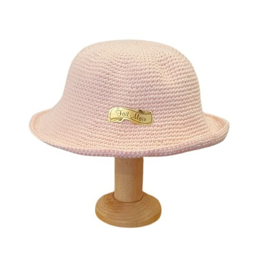 Chapeau au crochet naissance - Rose