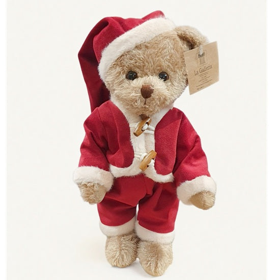 Ourson Noël en peluche en costume rouge