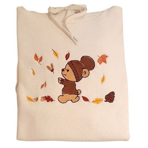 HOODIE ÉCRU - OURSON D'AUTOMNE
