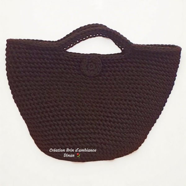 Petit panier Coco noir au crochet