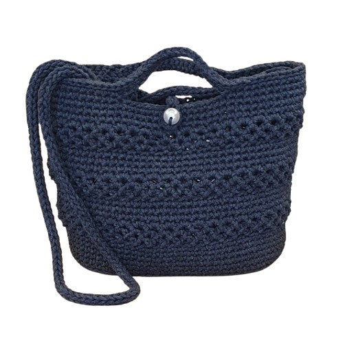 Petit sac au crochet bleu marine