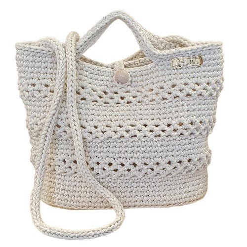 Petit sac au crochet écru - Fait-main