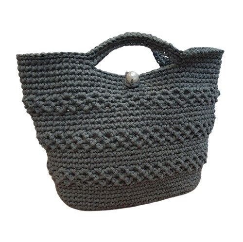 Petit sac au crochet vert foncé - Fait-main