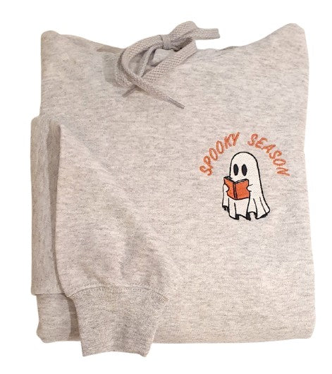HOODIE GRIS CHINÉ - SPOOKY LECTEUR