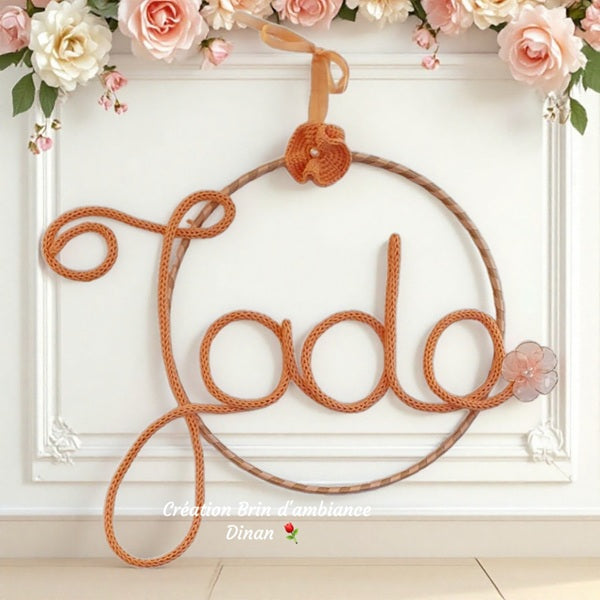 Déco prénom au tricotin JADE