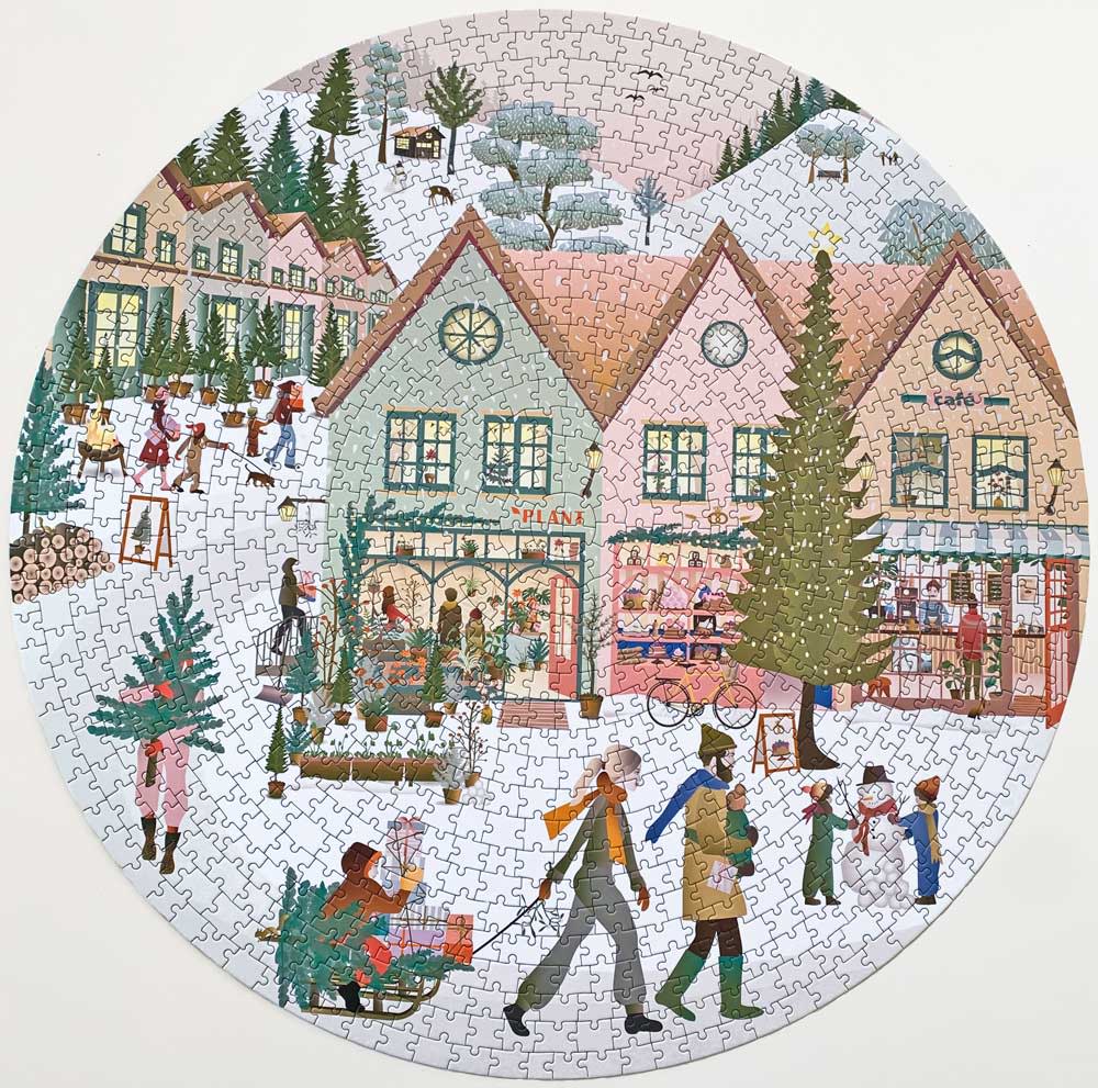 Puzzle rond White Christmas - Vissevasse - 1000 pièces